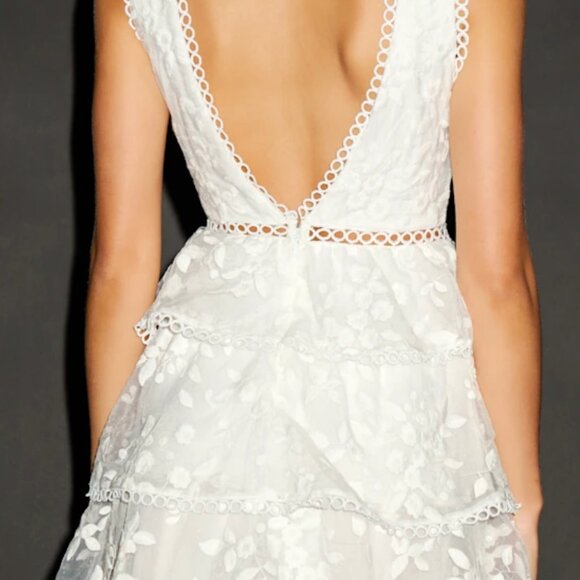 Lulus Look So Sweet White Floral Embroidered Organza Mini Dress - Sizes S and M - Picture 4 of 4